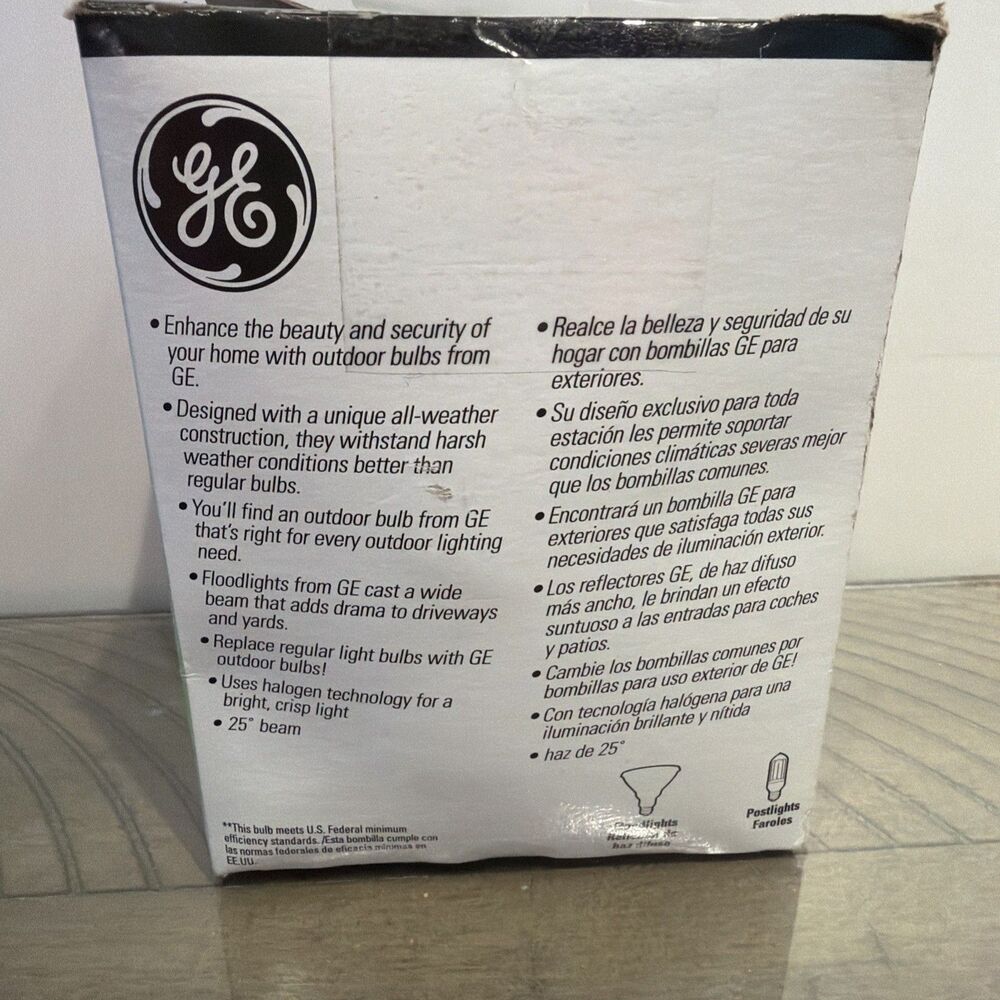 GE Halogen 100W CRISP WHITE Floodlight 1400lum Par 38 100 Watts - Picture 3 of 4